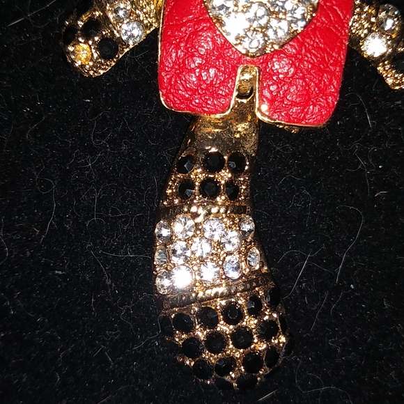 Red Raccoon with Movable Tail Pendant Necklace - Picture 3 of 5